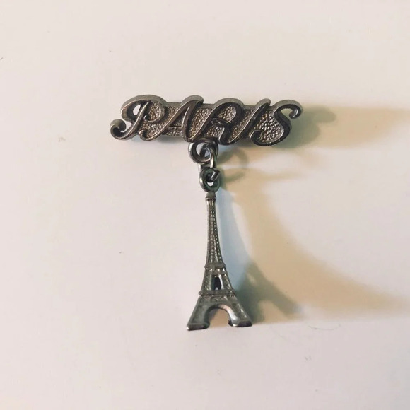 Vintage Paris Eiffel Tower Pin Souvenir Brooch - Picture 1 of 8